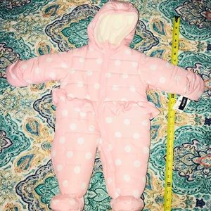 Pink 3-6 month Baby girl winter faux fur onesie